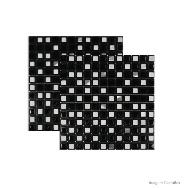 Pastilha de vidro Asteca Keystone 30,5x30,5cm black Colormix