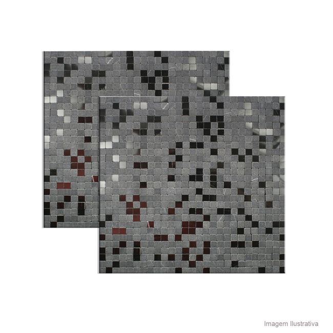 Pastilha de mármore Fit No Joint black 30,5x30,5cm Colormix