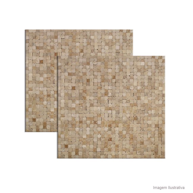 Pastilha de mármore Fit No Joint Travertine bege 30,5x30,5cm Colormix