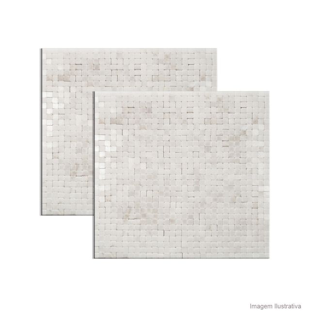 Pastilha de mármore No Joint white 30,5x30,5cm Colormix