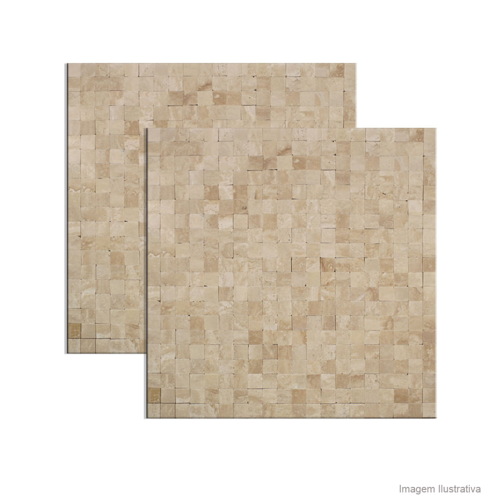 Pastilha de mármore No Joint Travertine Beige 30,5x30,5cm Colormix