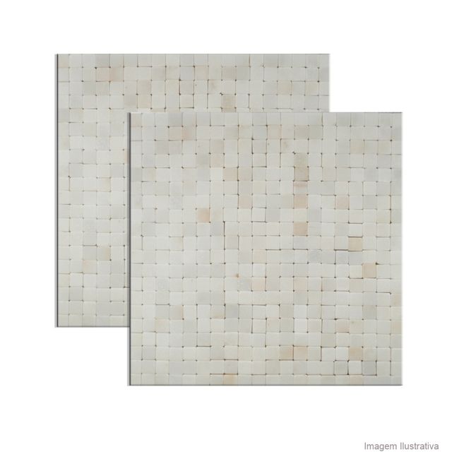 Pastilha de mármore No Joint white 30,5x30,5cm Colormix