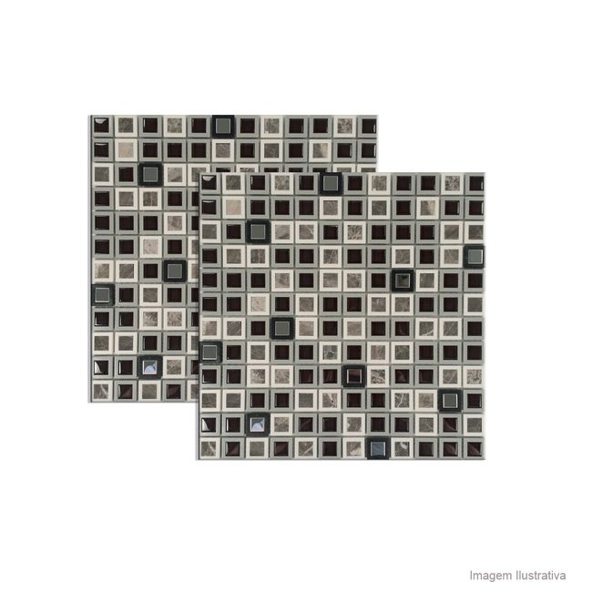Pastilha de vidro Asteca Keystone 30,5x30,5cm gray Colormix
