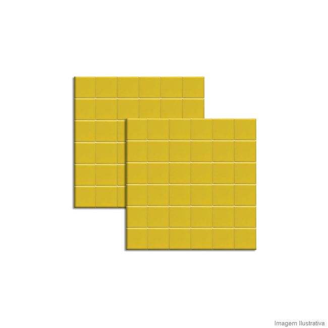 Pastilha de porcelana 5x5cm placa 31x31cm amarelo Jatobá
