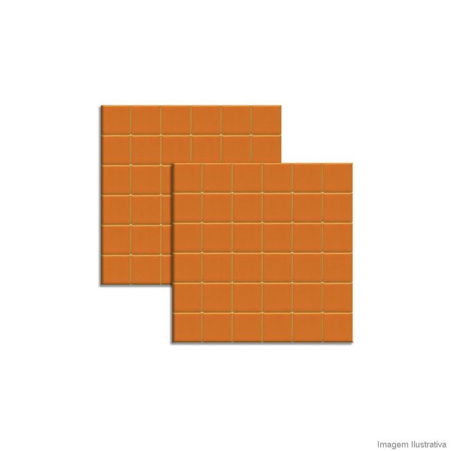 Pastilha de porcelana 5x5cm placa 31x31cm laranja Jatobá