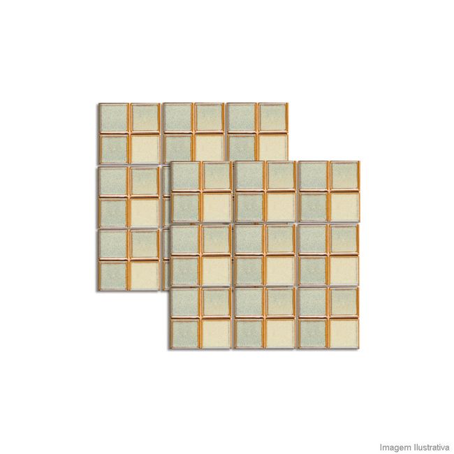 Pastilha de porcelana 5x5cm placa 31x31cm verde etna Jatobá