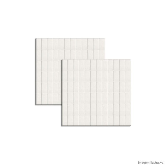 Pastilha de porcelana 2,5x5cm placa 31x31cm super branco Jatobá