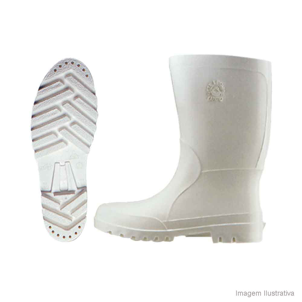 Bota de PVC Capataz com forro e cano curto tamanho 41 branca Dura Plus