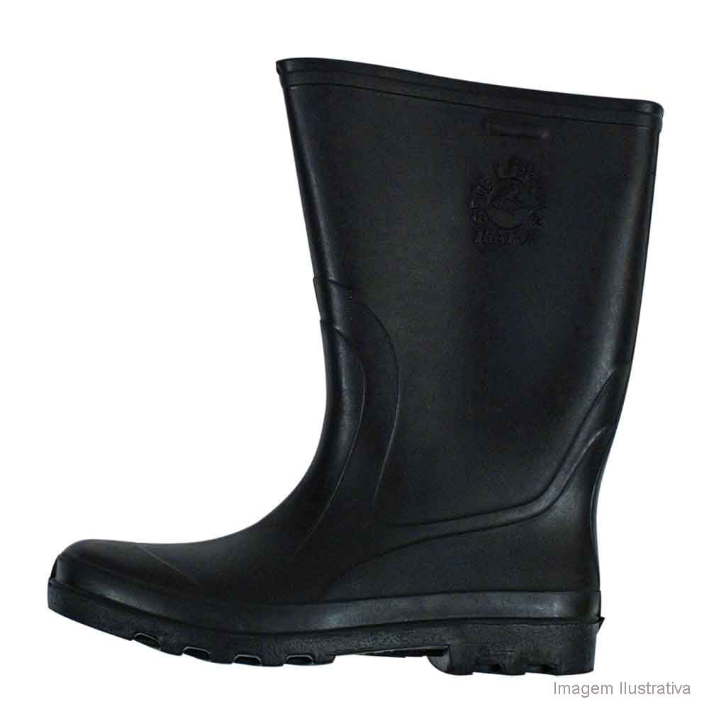 Bota de borracha Trator com cano curto tamanho 41 preta Dura Plus
