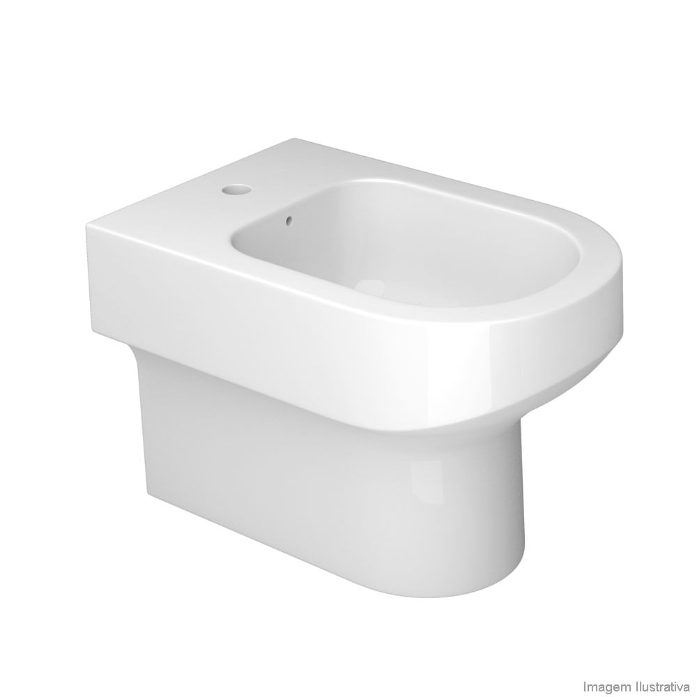 Bidê com 1 furo para monocomando Carrara gelo Deca