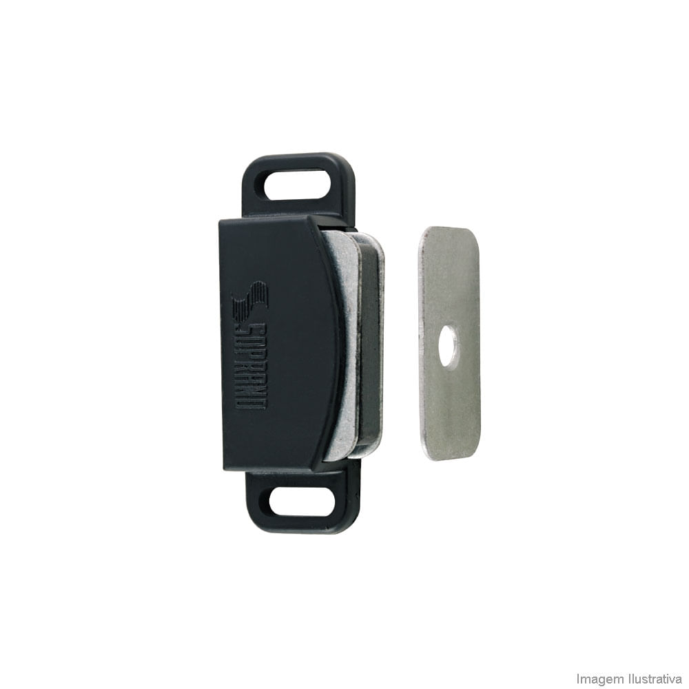 Fecho magnético para armário com parafuso branco Bemfixa