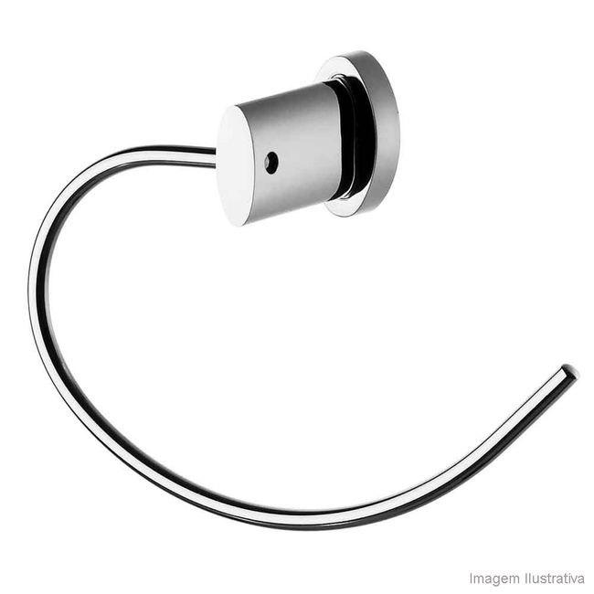 Porta toalha cromado argola Loren Elipse 2050 C96 cinza Lorenzetti