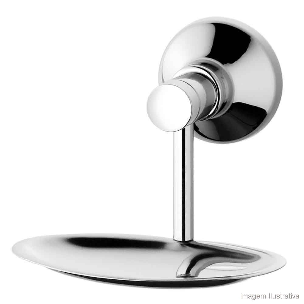 Saboneteira cromada para parede Linus 2008 C40/50 cinza Lorenzetti