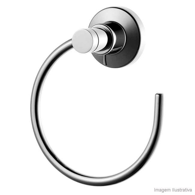 Porta toalha cromado argola Linus 2049 C40/50 cinza Lorenzetti