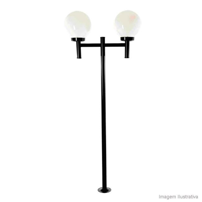 Poste para jardim Solarium para 2 lâmpadas 2 metros 40W preto Ideal