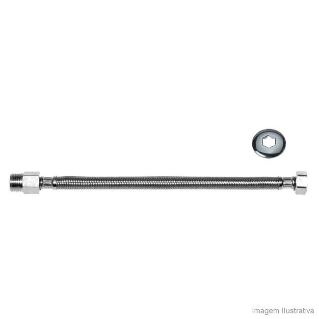 Flexível de inox trançado 30cm cromado Wog