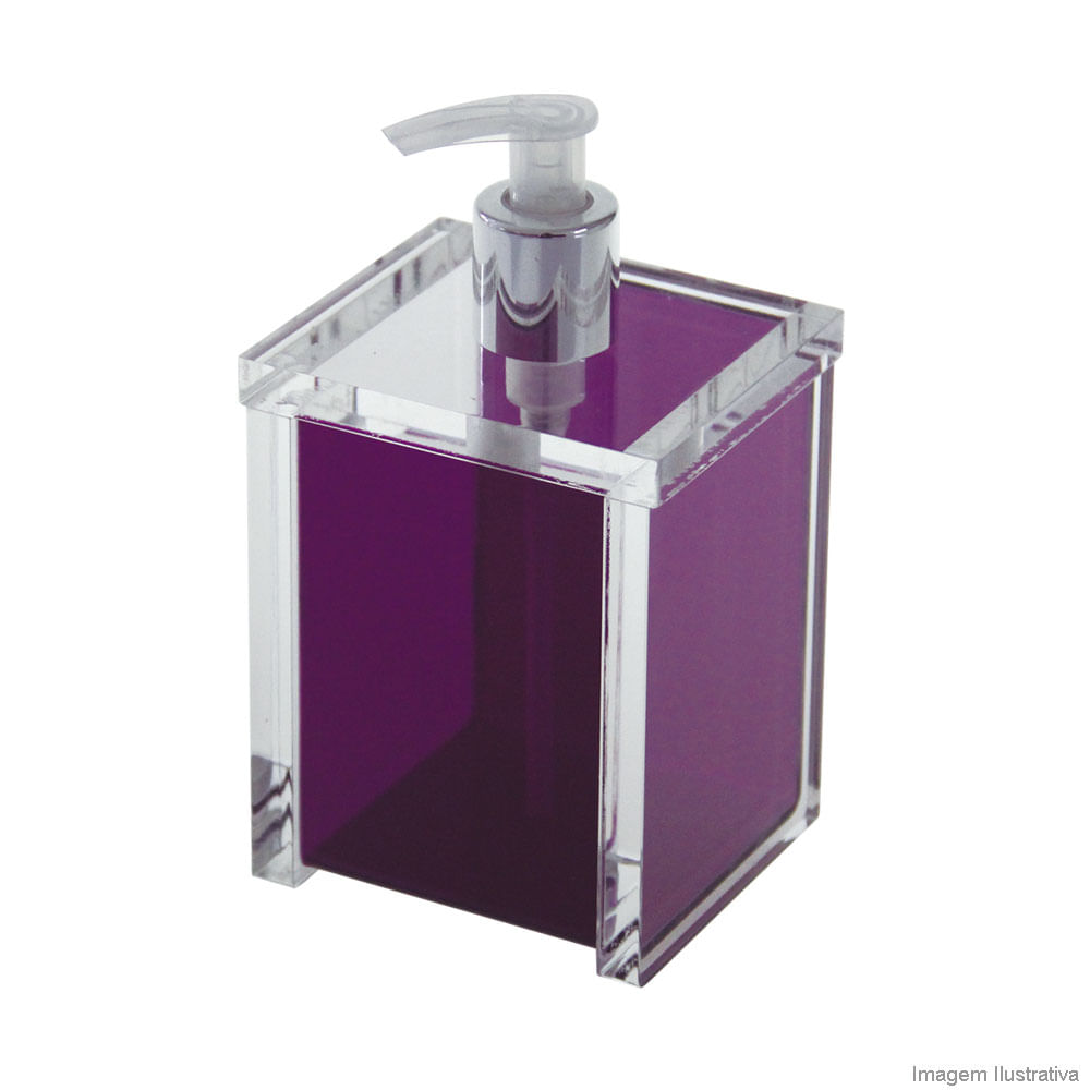 Porta sabonete líquido quadrado roxo Formacril