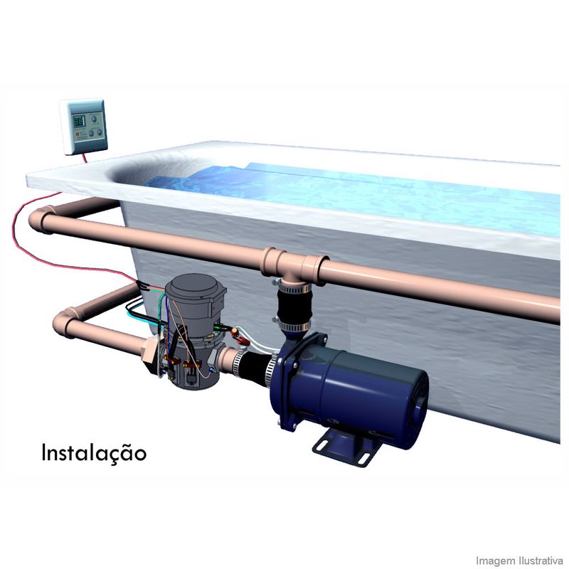 Aquecedor hidromassagem 220V eletrônico com temperatura programável Sup ...