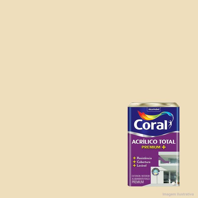 Tinta látex acrílico Premium acabamento fosco palha 18 litros Coral