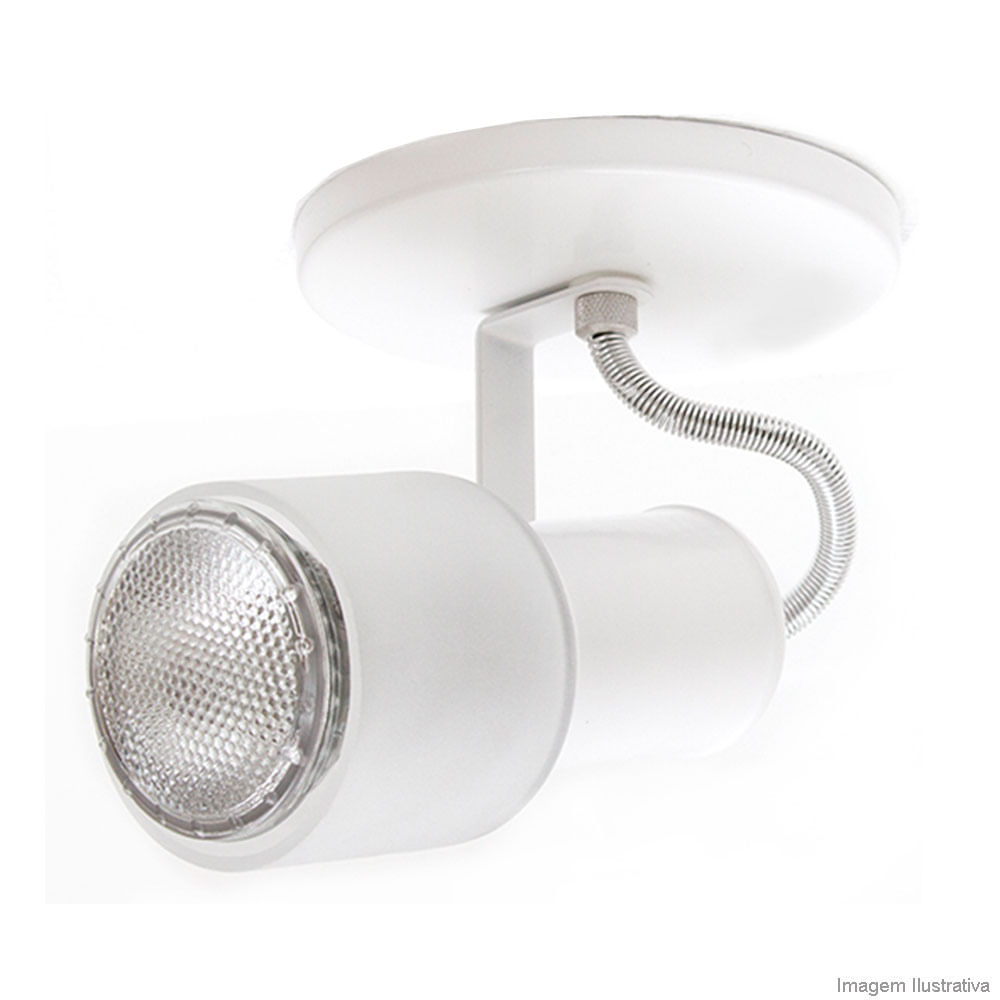 Spot vidro reto branco para 1 lâmpada E27 60W Thema