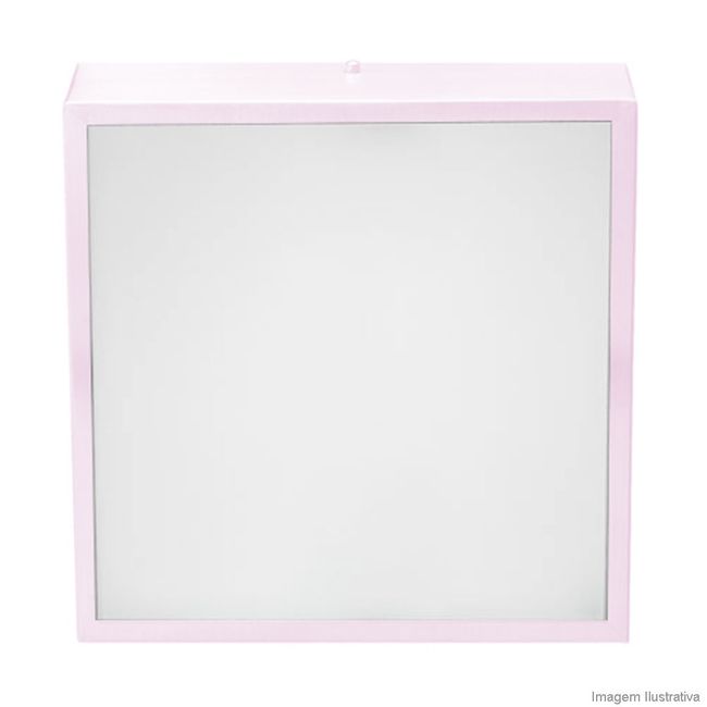 Plafon quadrado para 2 lâmpadas E27 60W branco de alumínio 25cm Thema