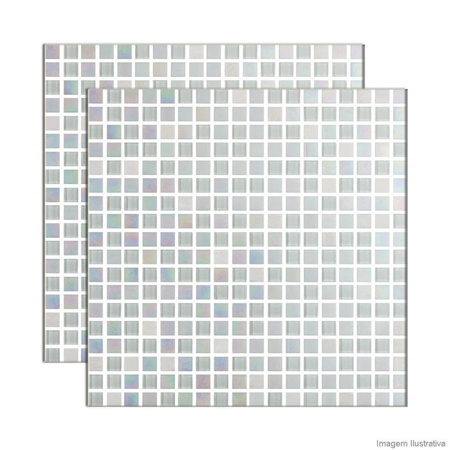 Pastilha de vidro Blend placa 30x30cm pérola 5 peças Eliane