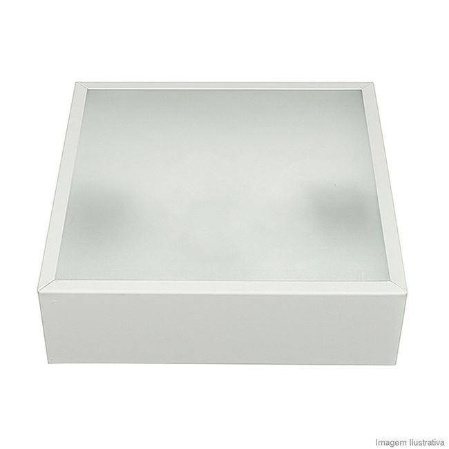 Plafon quadrado para 2 lâmpadas E27 60W branco de alumínio 25cm Thema