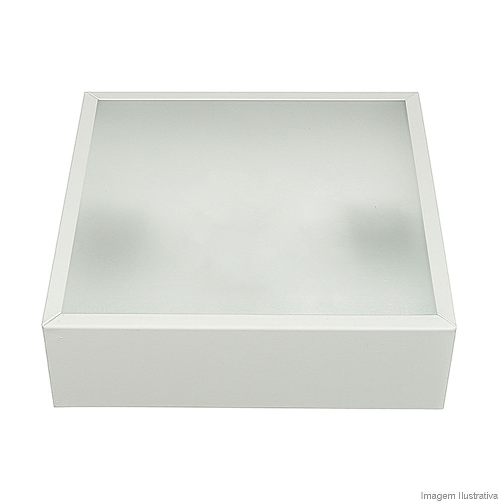 Plafon quadrado para 2 lâmpadas E27 60W branco de alumínio 25cm Thema