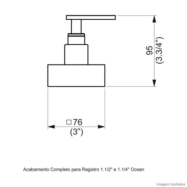 Acabamento para registro base 1.1/2"e 1.1/4" C88 Ocean Perflex