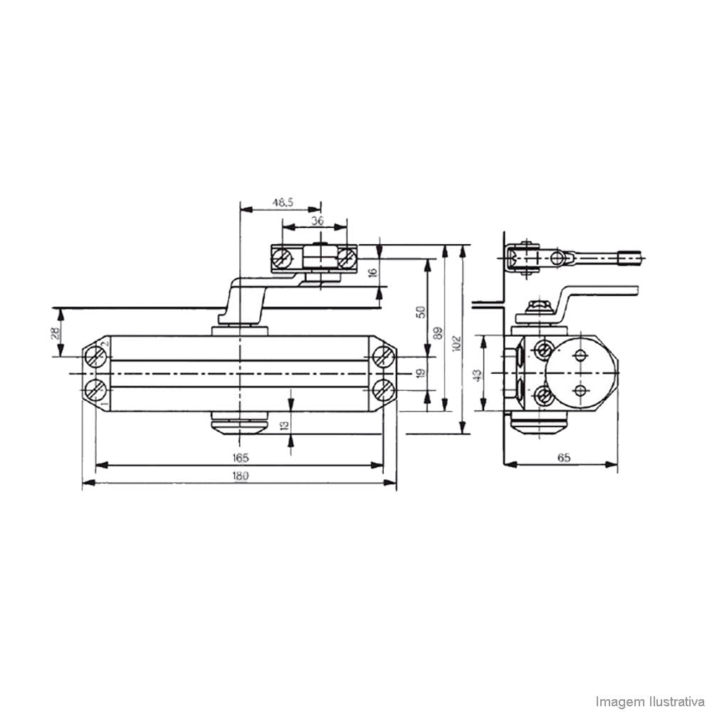 Mola hidráulica aérea TS-Compakt ouro Dorma