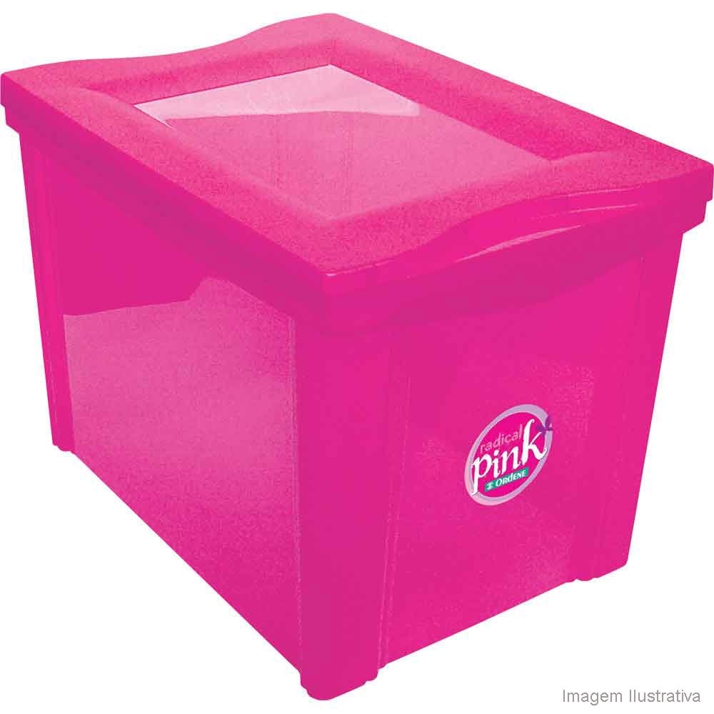 Caixa-organizadora-de-plastico-medio-alto-30-litros-pink-Ordene