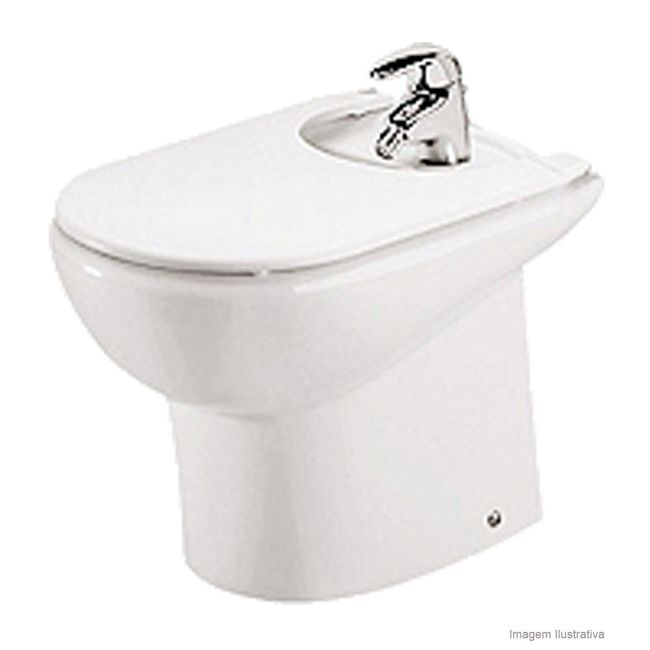 Bidê com 1 furo sem ducha e com ladrão Meridian branco Roca