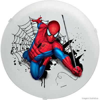 Plafon-para-lampada-E27-Homem-Aranha-30cm-colorido-Startec