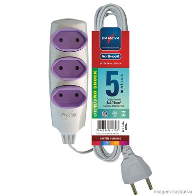 Extensao-eletrica-5-metros-3-tomadas-Noshock-PL-cinza-Daneva