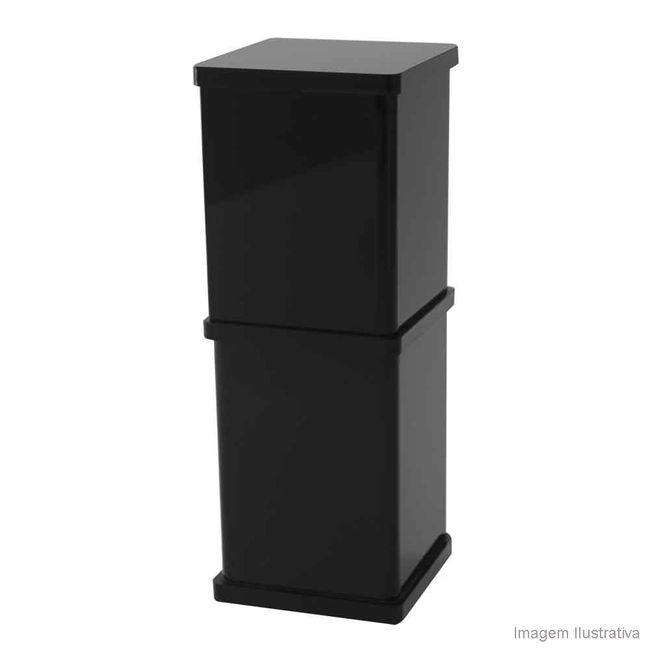 Porta-escova-de-dentes-Nero-quadrada-com-tampa-preto-Formacril