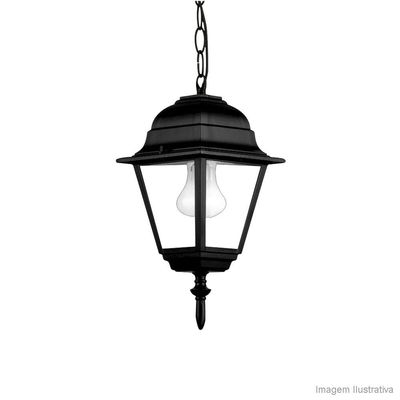 Pendente-de-plastico-Colonial-pequeno-60W-preto-8303-Bronzearte