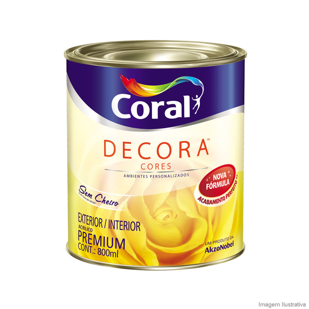 Tinta acrílica Decora Premium fosco base p 800ml Coral