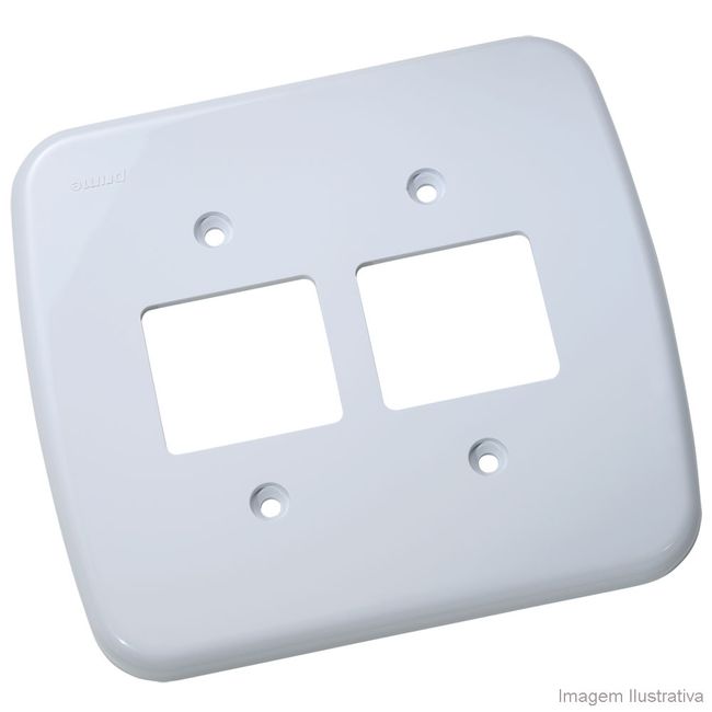 Placa-4x4-2-postos---2-postos-duplos-branca-Claris-Prime-Schneider