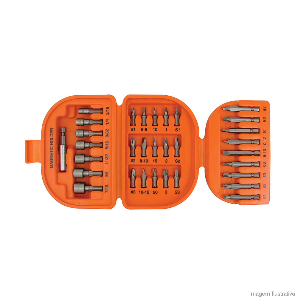 Pontas-para-parafusar-71-826-LA-32-unidades-laranja-Black--Decker