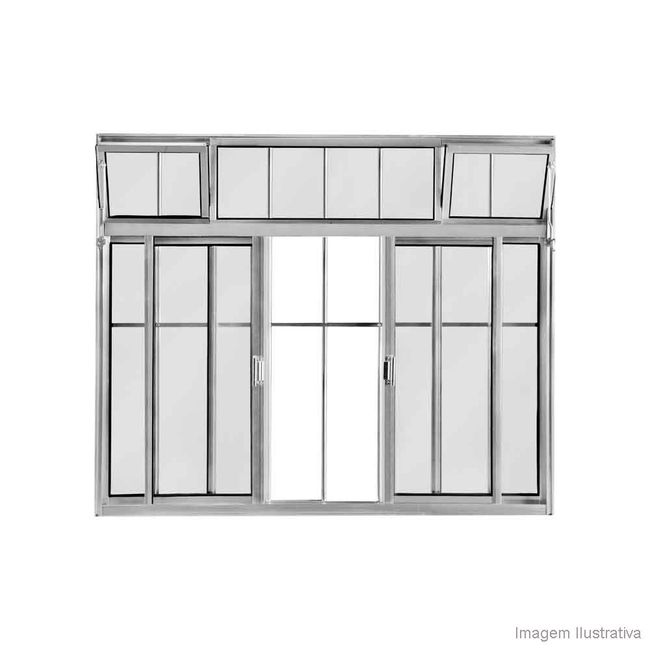 Janela-de-correr-4-folhas-Mais-100x120cm-com-grade-brilhante-Atlantica