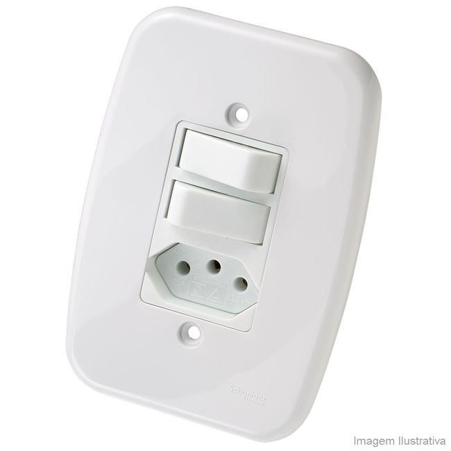 Interruptor-duplo-simples-com-tomada-10A-250V-com-placa-Claris-Prime
