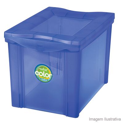 Caixa-organizadora-medio-RadColor-alto-30L-azul-translucido-Ordene