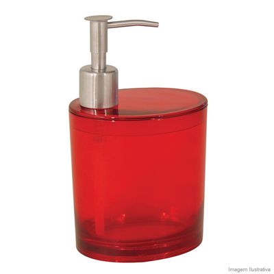 Porta-sabonete-liquido-oval-Retro-vermelho-translucido-20431-Coza