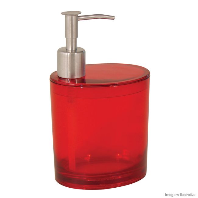 Porta-sabonete-liquido-oval-Retro-vermelho-translucido-20431-Coza