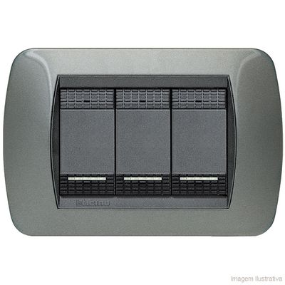 Placa-4x2-3-postos-acciaio-scuro-Living-Bticino