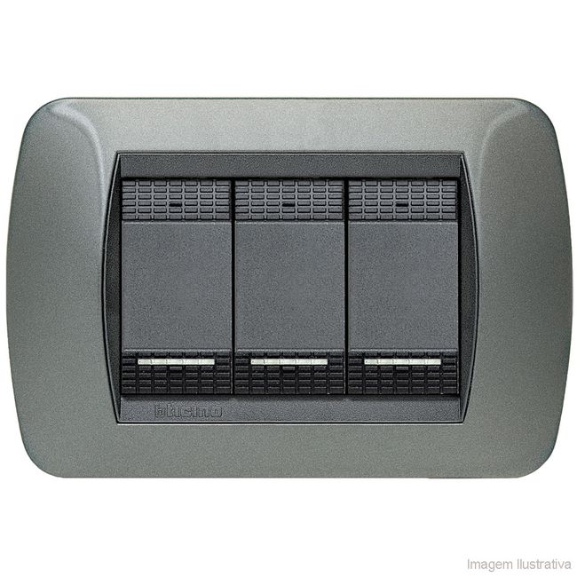 Placa-4x2-3-postos-acciaio-scuro-Living-Bticino
