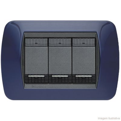 Placa-4x2-3-postos-azul-solid-Living-Bticino