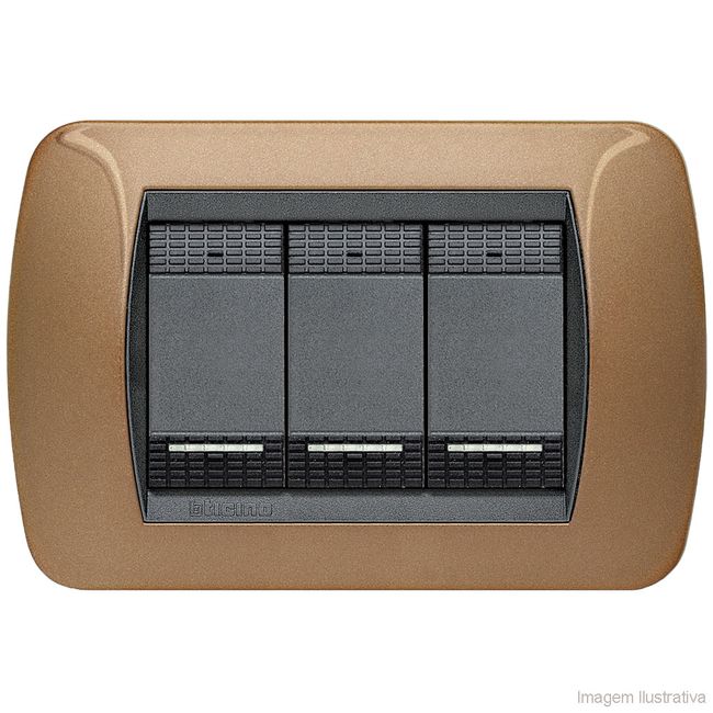 Placa-4x2-3-postos-bronze-ossidato-Living-Bticino
