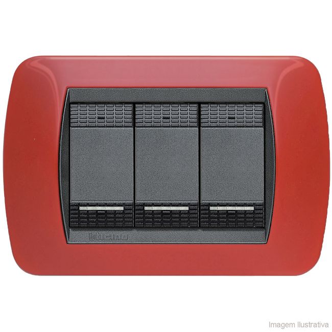 Placa-4x2-3-postos-rosso-solid-Living-Bticino