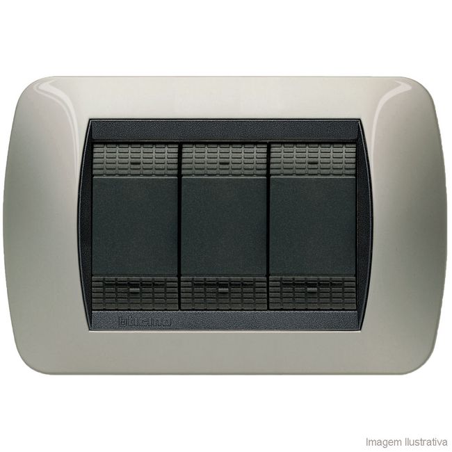 Placa-4x2-3-postos-titanio-chiaro-Living-Bticino